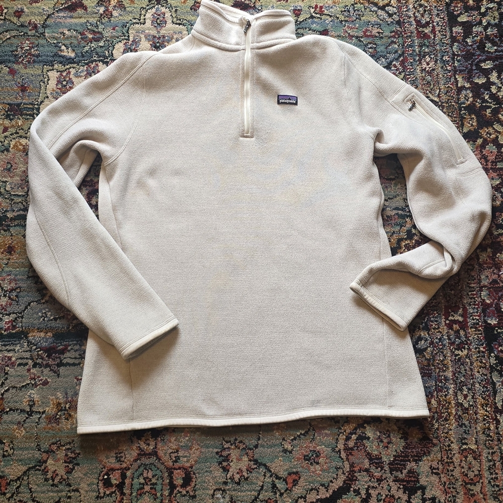 Patagonia Cream Quarter-Zip Fleece Pullover